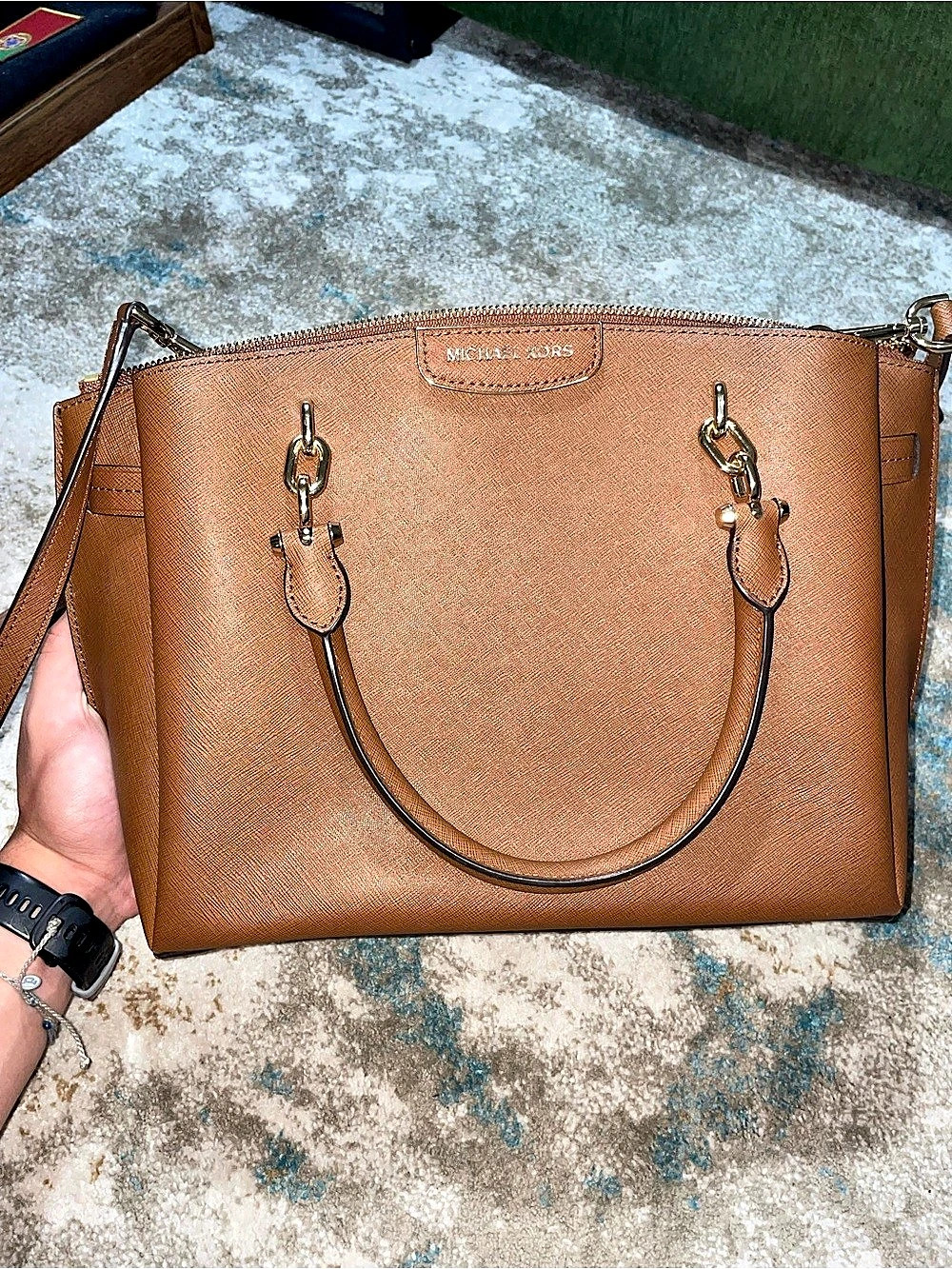 Michael Kors Savannah Large Saffiano Leather Satchel Brown